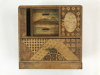 Japanese Wooden Keshobako Cosmetics Jewelry Box Vtg Yosegi-Zaiku 3 Drawers T351