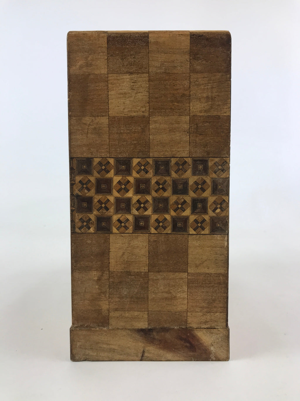 Japanese Wooden Keshobako Cosmetics Jewelry Box Vtg Yosegi-Zaiku 3 Drawers T351