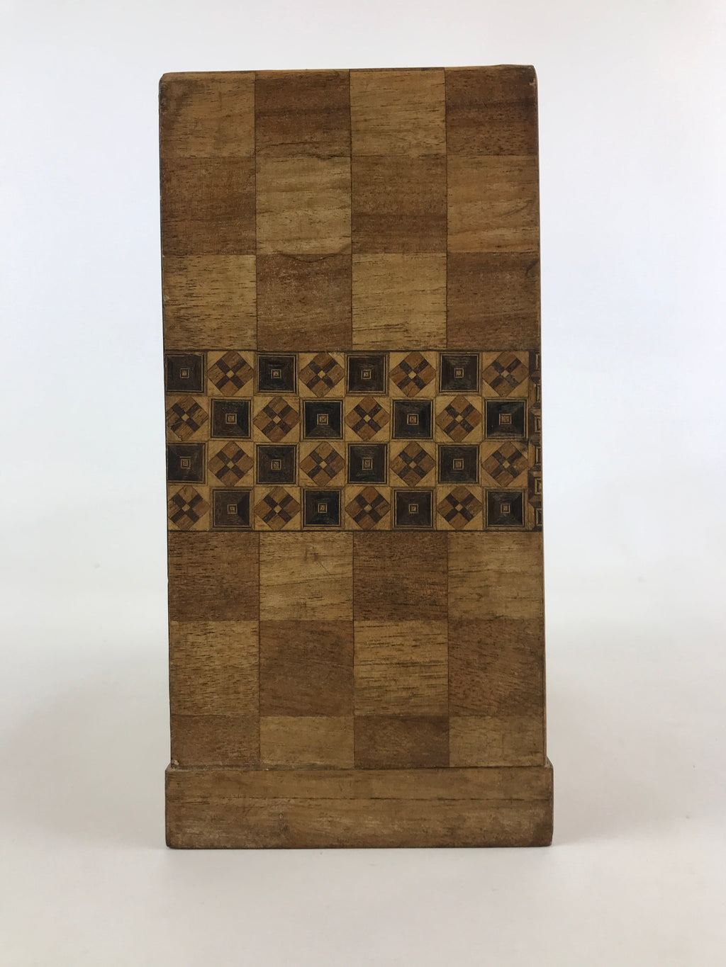 Japanese Wooden Keshobako Cosmetics Jewelry Box Vtg Yosegi-Zaiku 3 Drawers T351