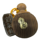 Japanese Wooden Kokeshi Bell Vtg Suzu Brown Round Handmade Craft Yoro KF825