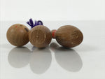 Japanese Wooden Kokeshi Charm Vtg Bowling Pin Ball Brown Traffic Safety KF817