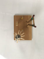 Japanese Wooden Kokeshi Display Vtg Miniature Ladder Flag Edo Fireman KF832