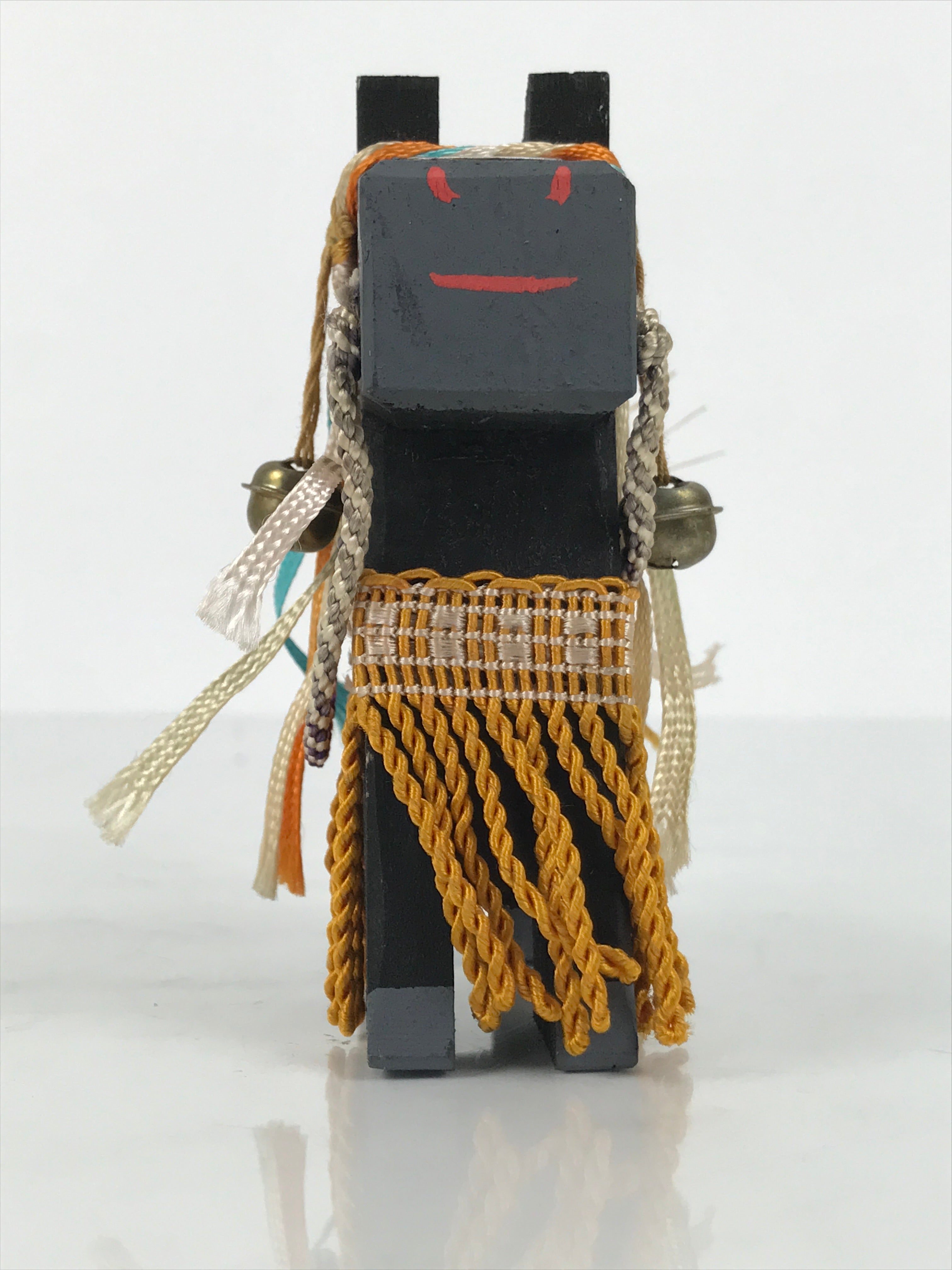 Japanese Wooden Kokeshi Doll Black Horse Decorative Figurine Kazari Uma KF822