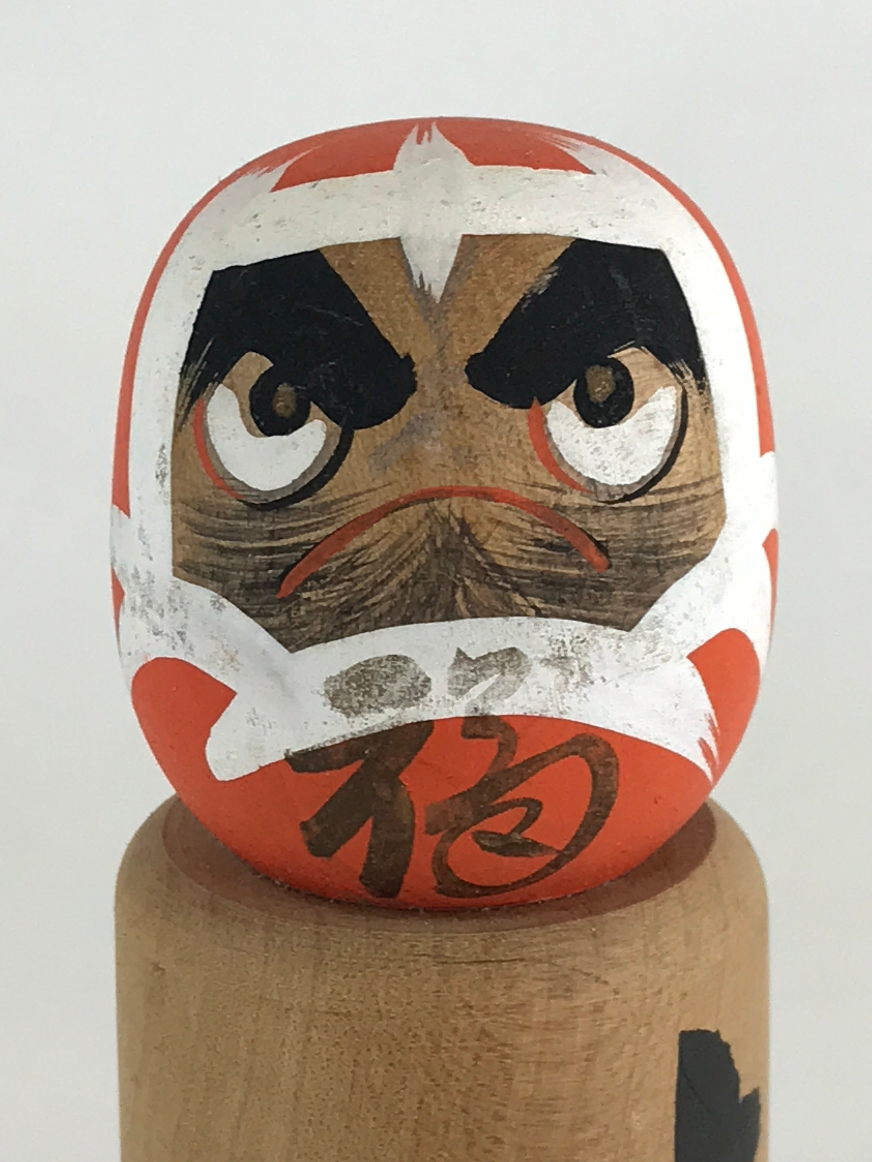 Japanese Wooden Kokeshi Doll Daruma Figurine Traditional Craft Folk Art KF632