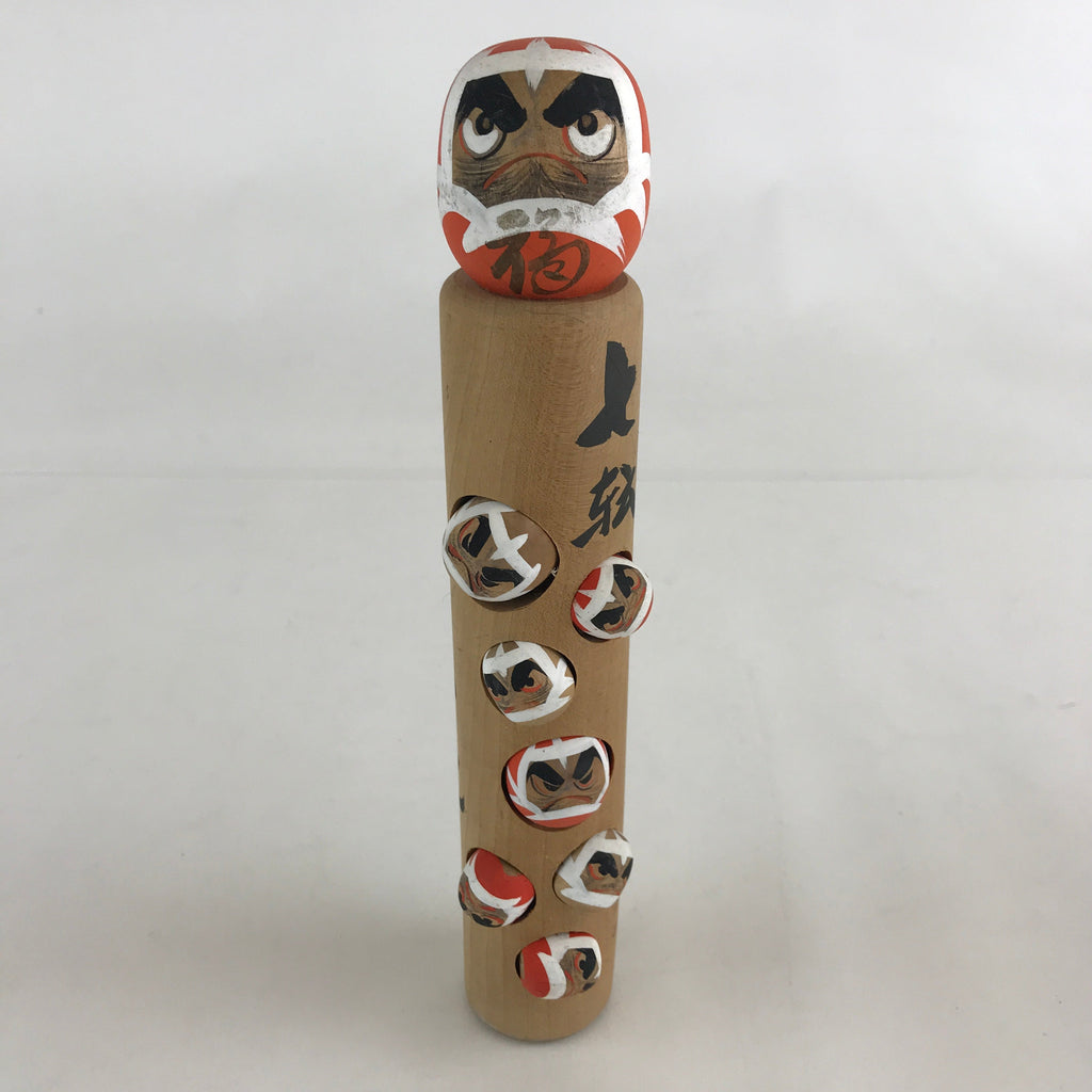 Japanese Wooden Kokeshi Doll Daruma Figurine Traditional Craft Folk Art KF632