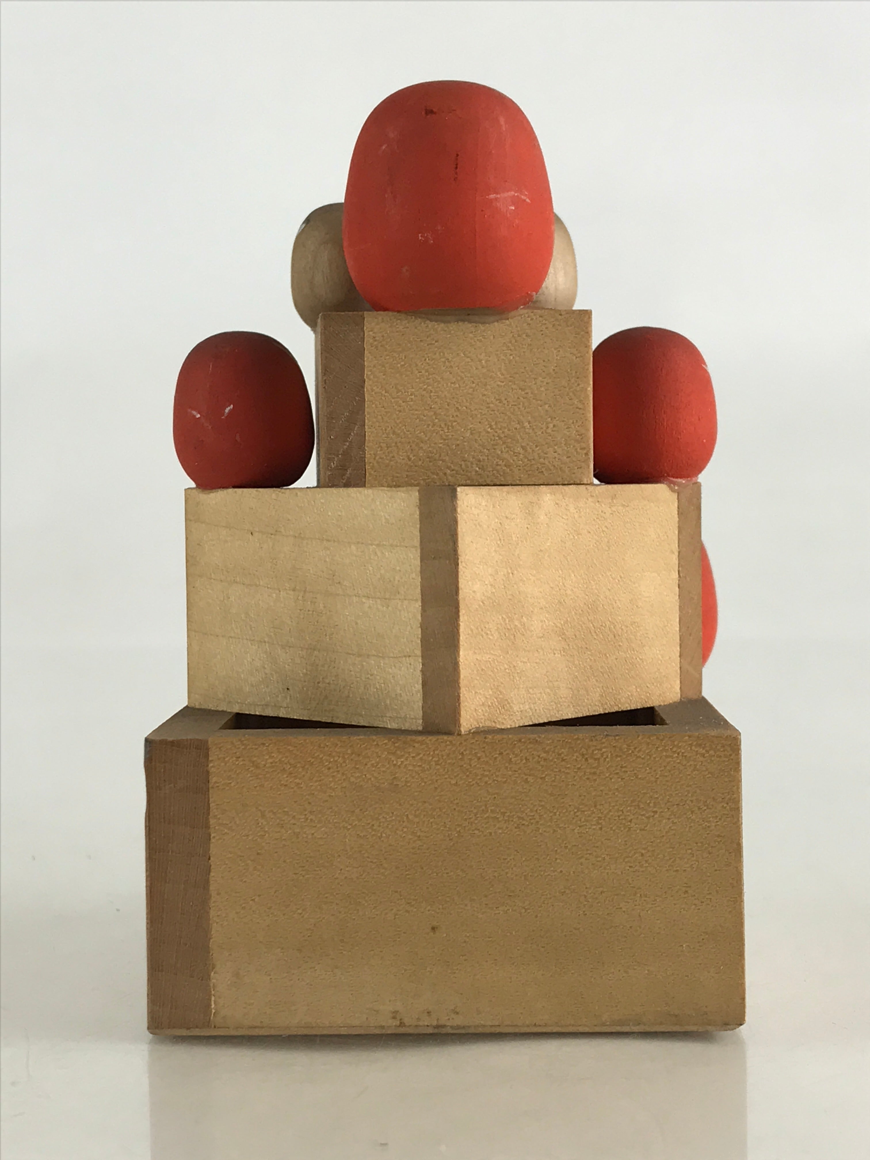 Japanese Wooden Kokeshi Doll Daruma Figurine Traditional Craft Folk Art KF642
