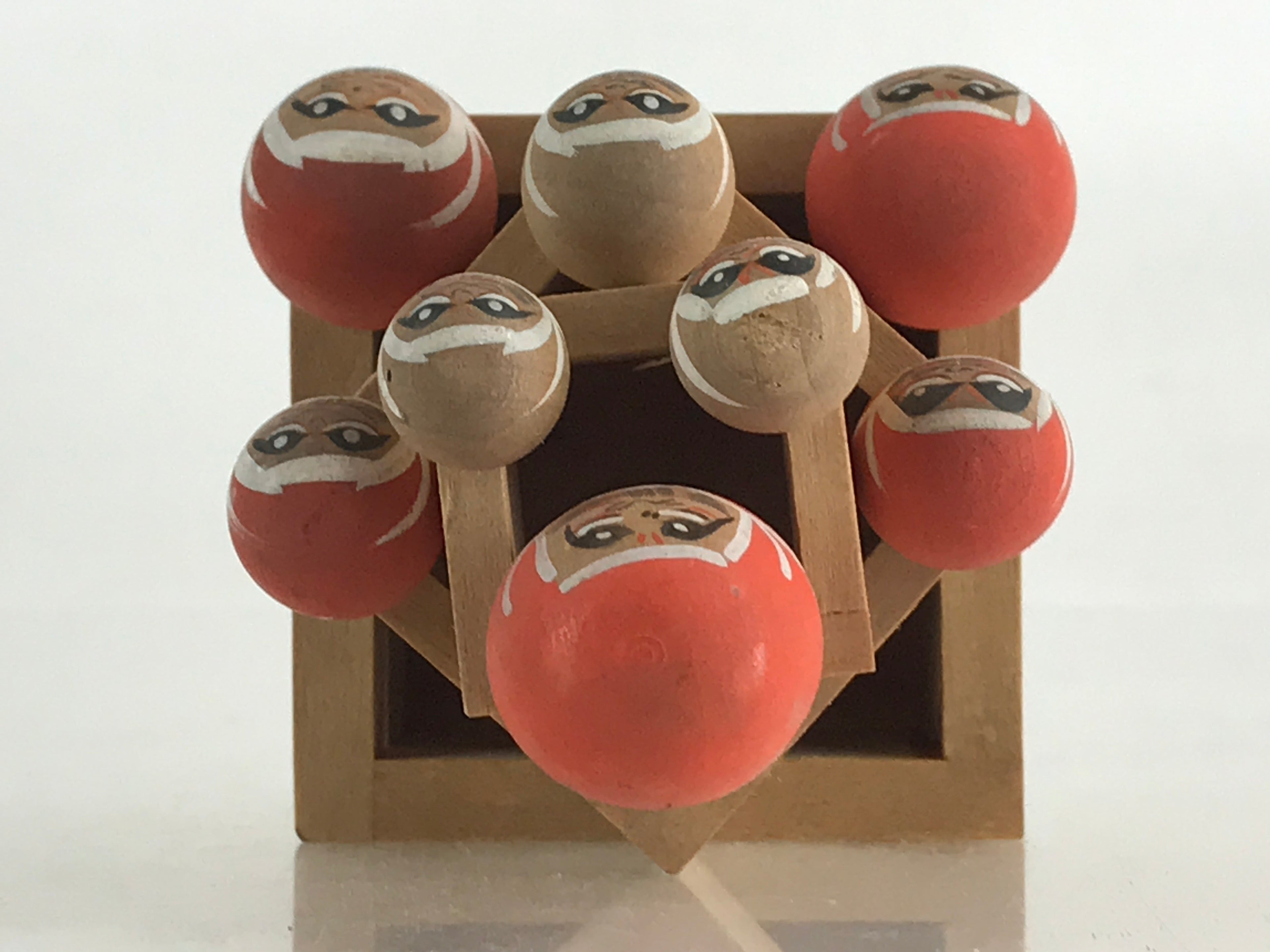 Japanese Wooden Kokeshi Doll Daruma Figurine Traditional Craft Folk Art KF642