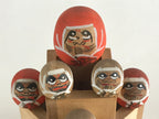 Japanese Wooden Kokeshi Doll Daruma Figurine Traditional Craft Folk Art KF642
