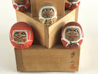 Japanese Wooden Kokeshi Doll Daruma Figurine Traditional Craft Folk Art KF642