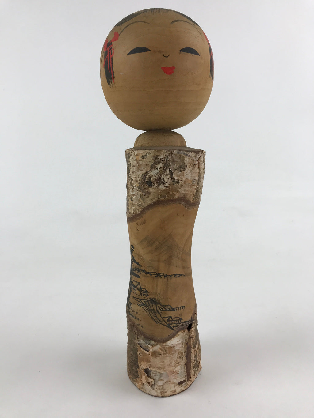 Japanese Wooden Kokeshi Doll Figurine Vtg Traditional Handmade Craft Toy KF656