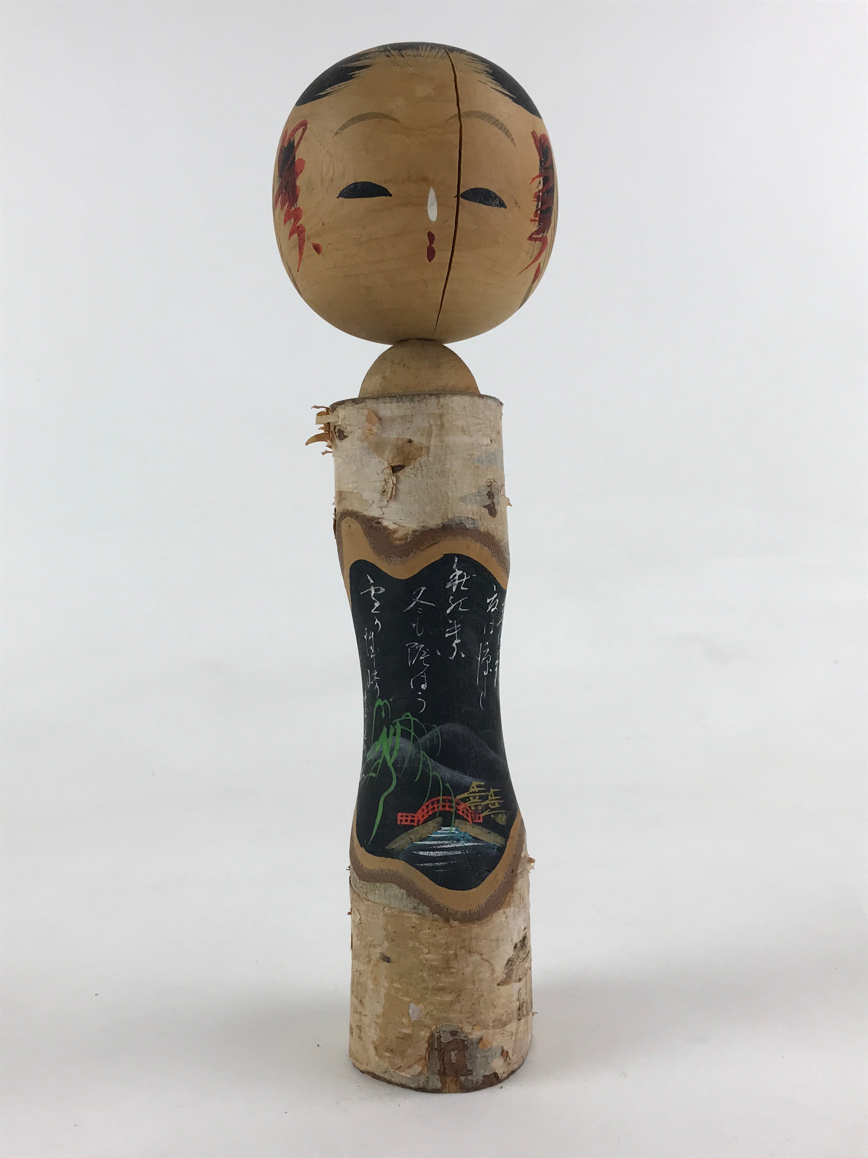 Japanese Wooden Kokeshi Doll Figurine Vtg Traditional Handmade Craft Toy KF658