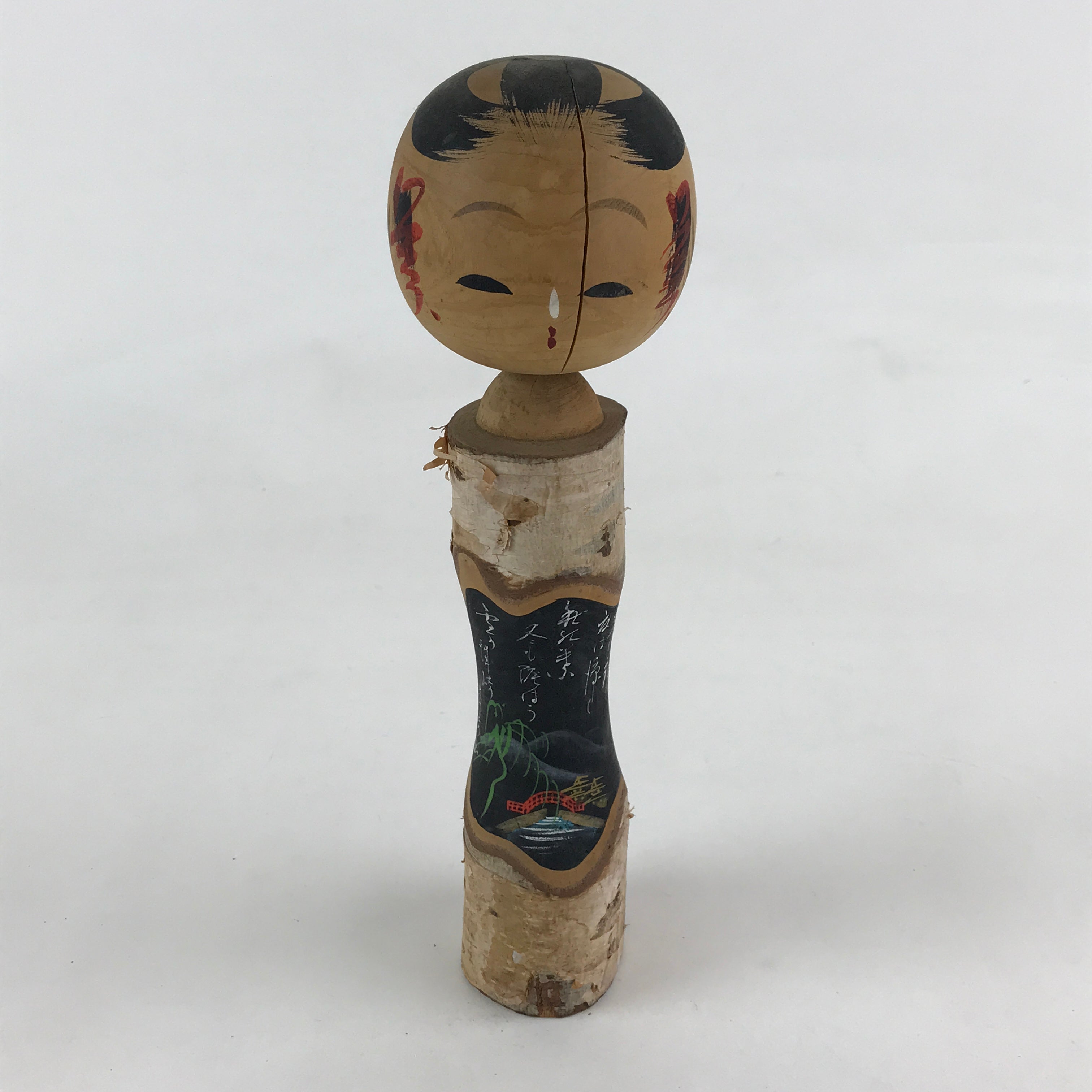 Japanese Wooden Kokeshi Doll Figurine Vtg Traditional Handmade Craft Toy KF658