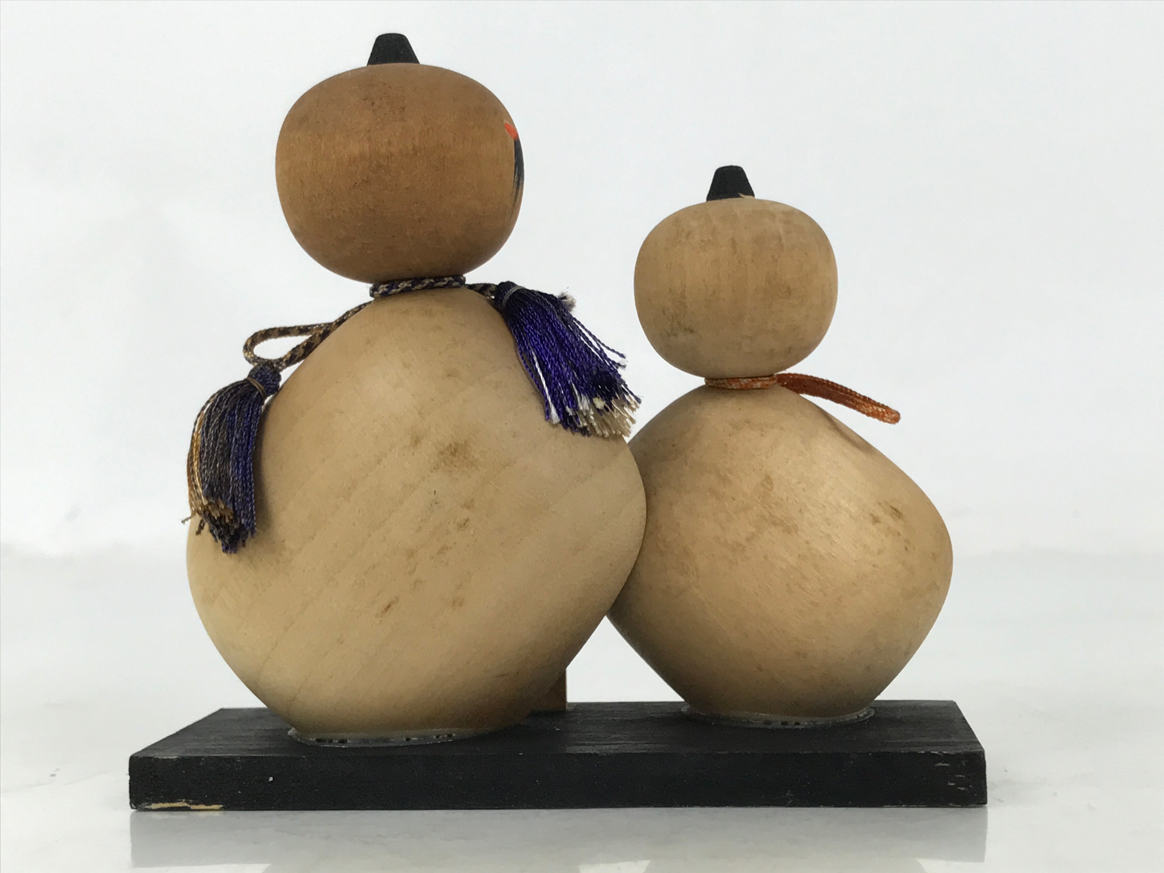 Japanese Wooden Kokeshi Doll Vtg 2 People Mount Koya Matsuo Basho Haiku KF755