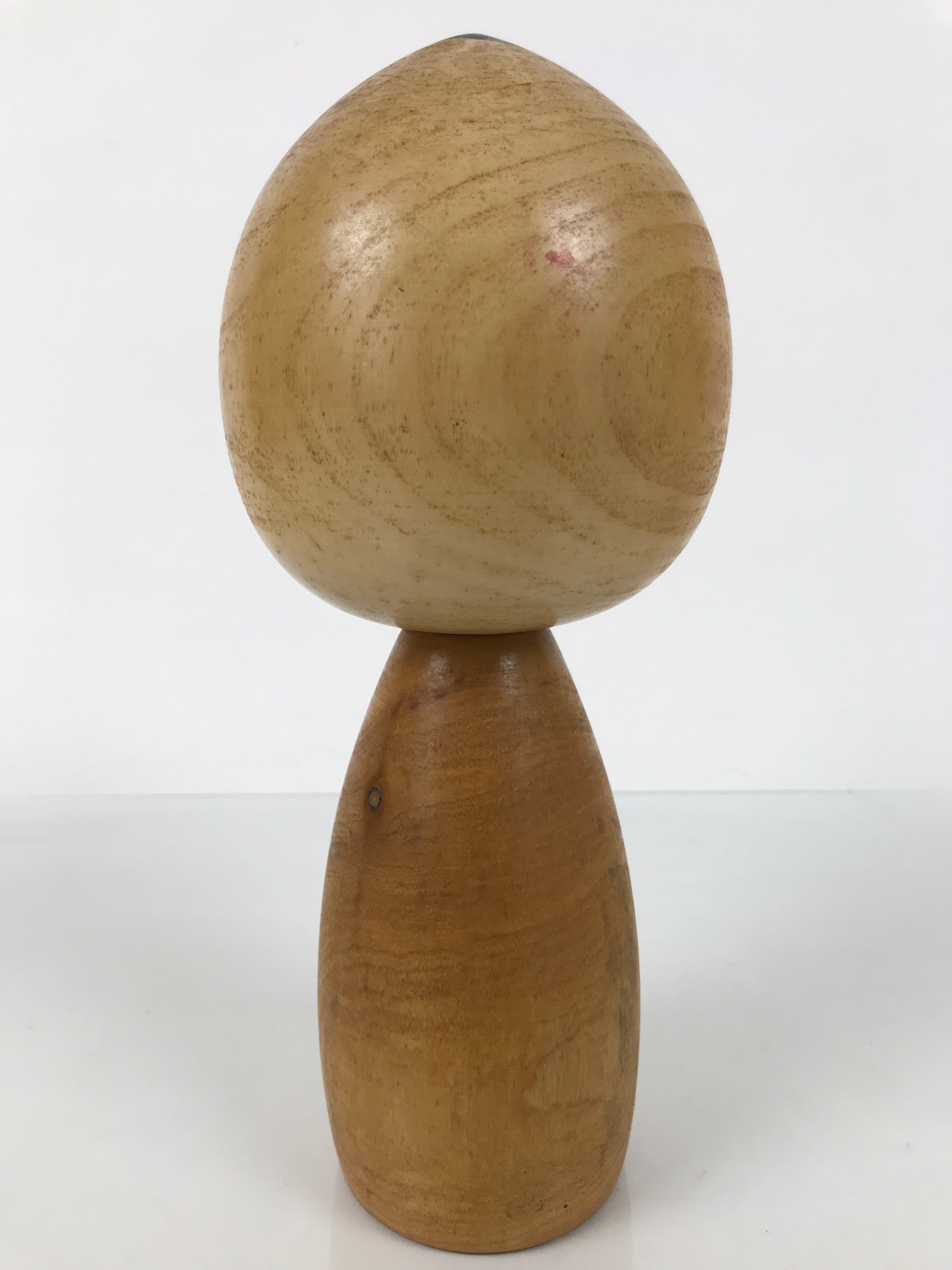 Japanese Wooden Kokeshi Doll Vtg Black Gold Plum Flower Traditional Craft KF785