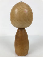 Japanese Wooden Kokeshi Doll Vtg Black Gold Plum Flower Traditional Craft KF785