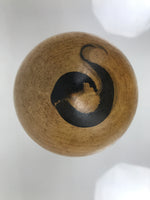 Japanese Wooden Kokeshi Doll Vtg Black Gold Plum Flower Traditional Craft KF785