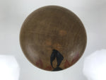 Japanese Wooden Kokeshi Doll Vtg Black Red Brown Traditional Craft Floral KF791