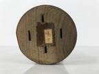 Japanese Wooden Kokeshi Doll Vtg Black Red Brown Traditional Craft Floral KF791