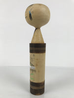 Japanese Wooden Kokeshi Doll Vtg Black Traditional Craft Poem Deer Autumn KF792