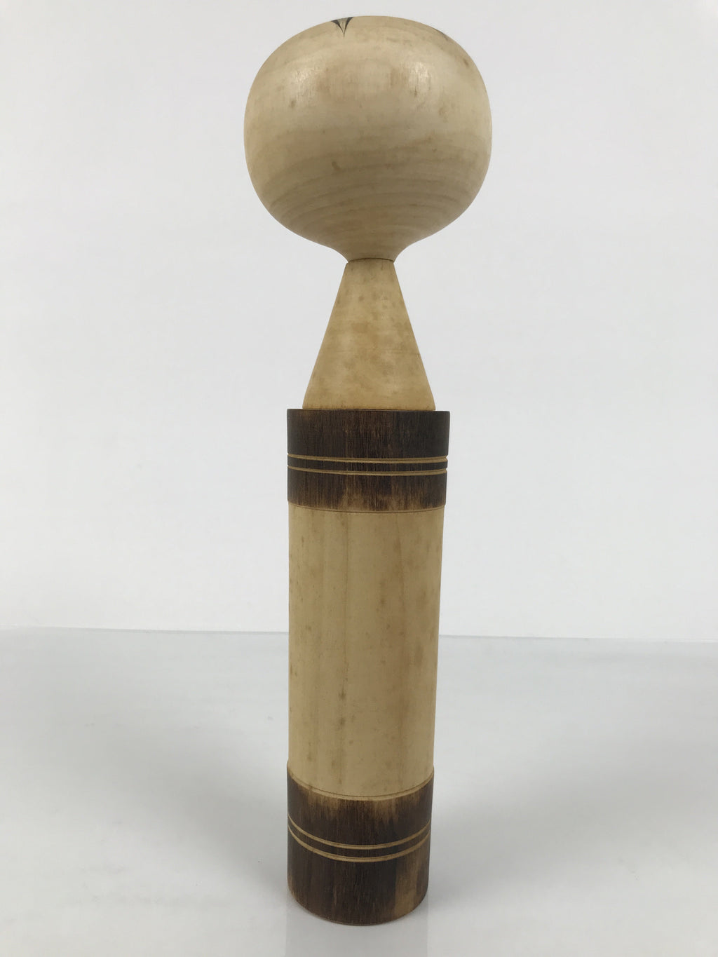 Japanese Wooden Kokeshi Doll Vtg Black Traditional Craft Poem Deer Autumn KF792
