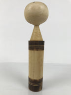 Japanese Wooden Kokeshi Doll Vtg Black Traditional Craft Poem Deer Autumn KF792