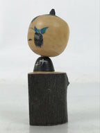 Japanese Wooden Kokeshi Doll Vtg Boy Figurine Blue Kimono Wobbly Head KF748