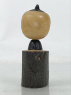 Japanese Wooden Kokeshi Doll Vtg Boy Figurine Blue Kimono Wobbly Head KF748