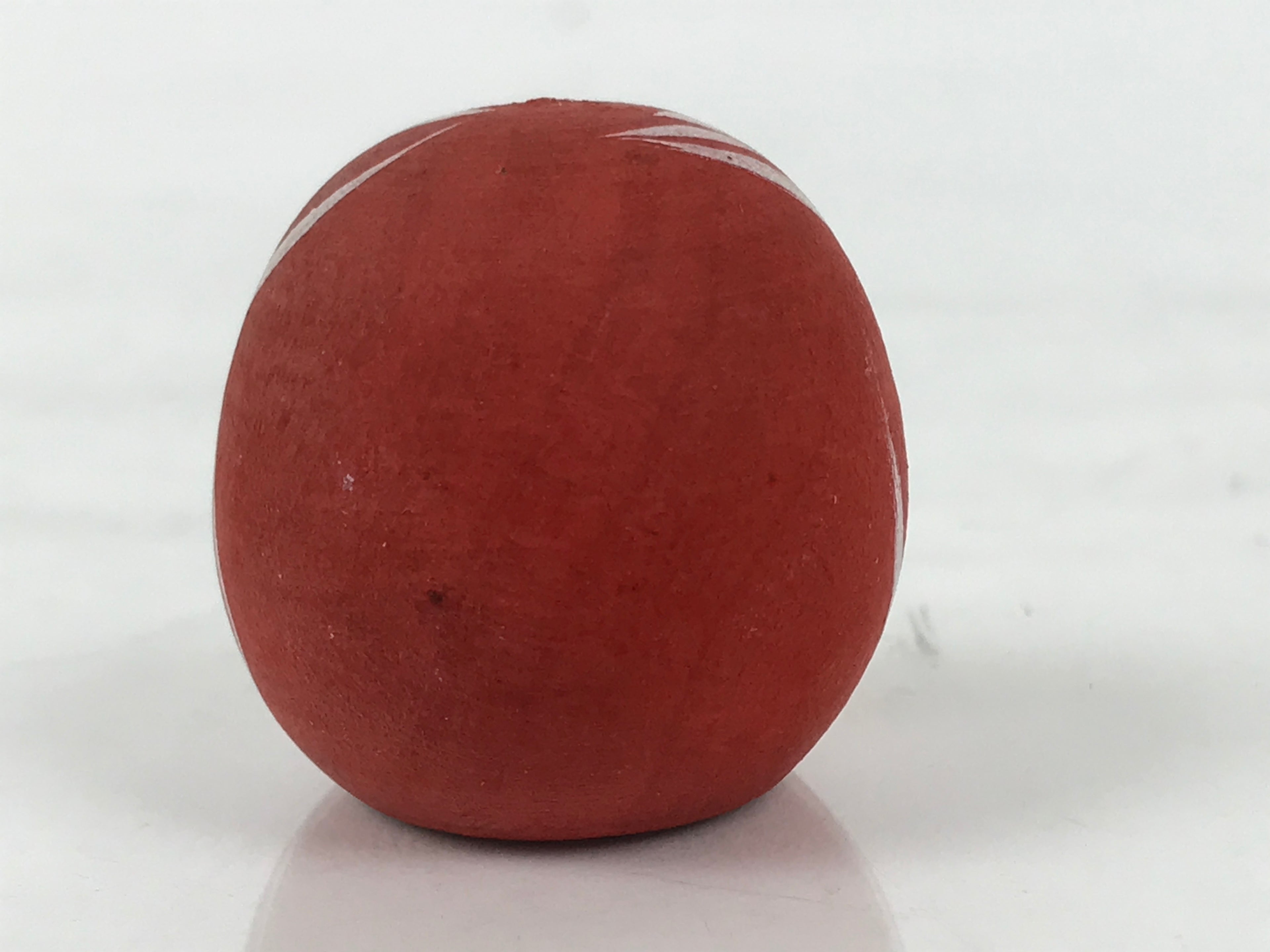 Japanese Wooden Kokeshi Doll Vtg Daruma Figurine Fortune Round Red Small KF826
