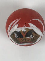 Japanese Wooden Kokeshi Doll Vtg Daruma Figurine Fortune Round Red Small KF826