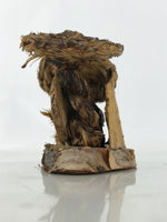 Japanese Wooden Kokeshi Doll Vtg Figurine 2 Kids Straw Mushroom Brown KF761