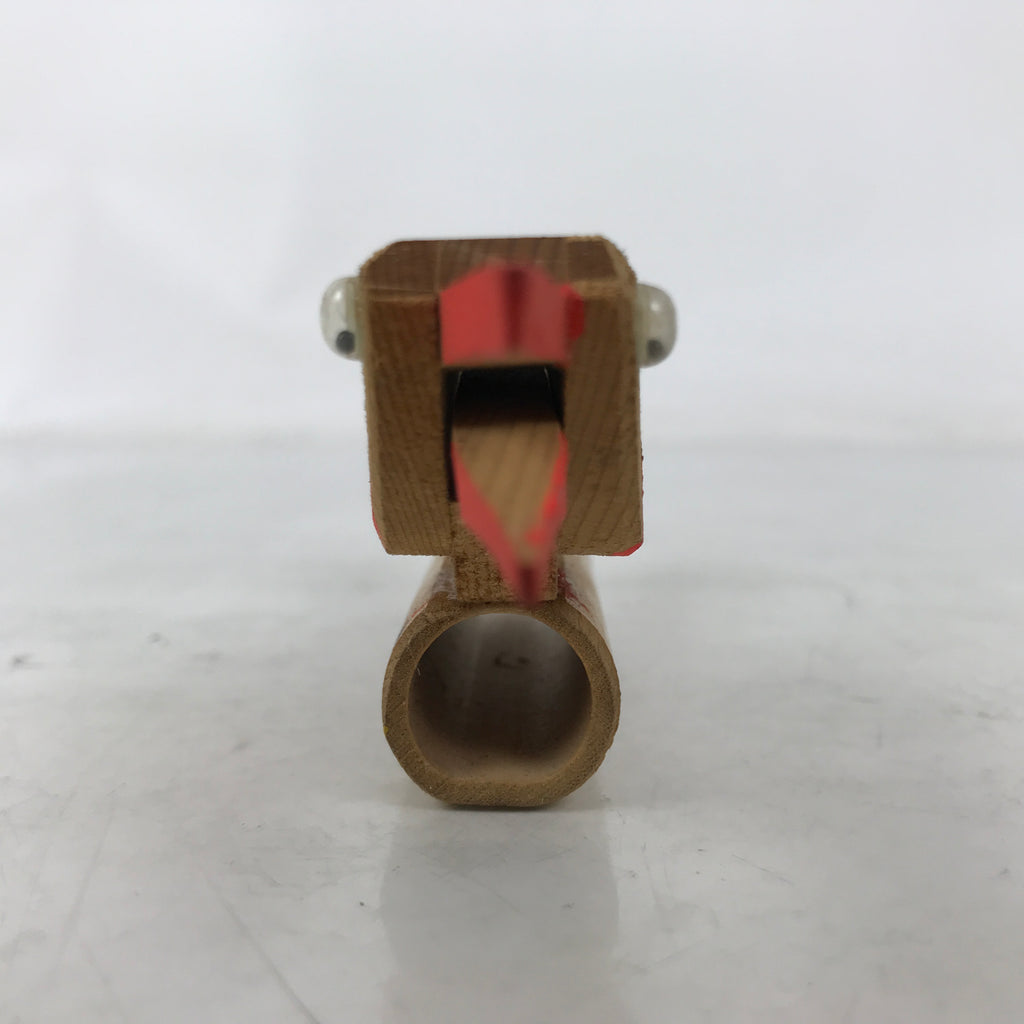 Japanese Wooden Kokeshi Doll Vtg Figurine Bird Whistle Bamboo Hakone Brown KF762