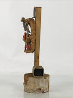 Japanese Wooden Kokeshi Doll Vtg Figurine Boy Girl Straw Sandal Waraji KF753