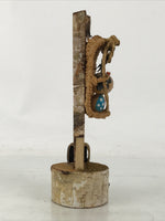 Japanese Wooden Kokeshi Doll Vtg Figurine Boy Girl Straw Sandal Waraji KF753