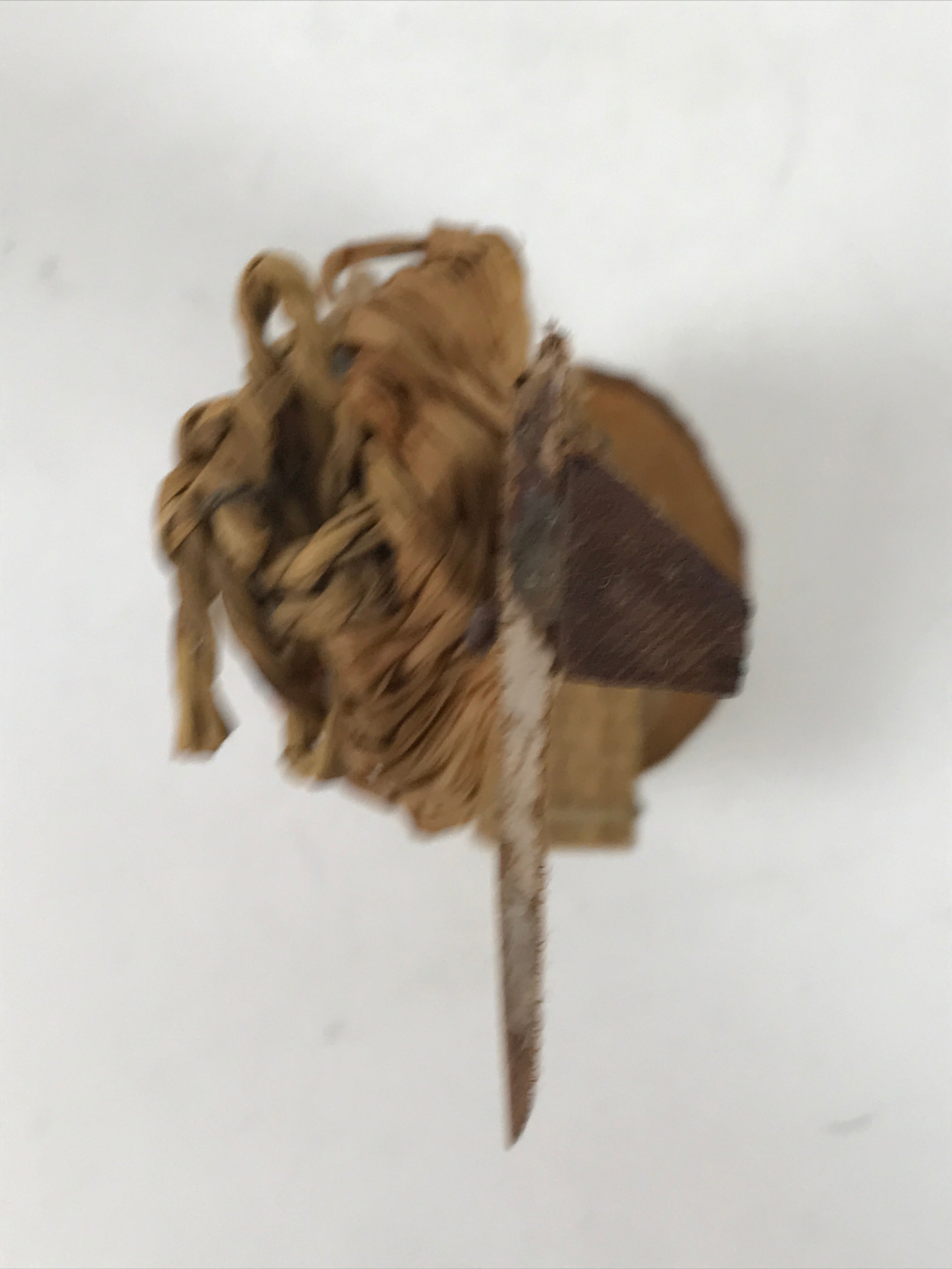 Japanese Wooden Kokeshi Doll Vtg Figurine Boy Girl Straw Sandal Waraji KF753