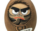 Japanese Wooden Kokeshi Doll Vtg Figurine Daruma Kiso Magma Brown Black KF811