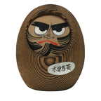 Japanese Wooden Kokeshi Doll Vtg Figurine Daruma Kiso Magma Brown Black KF811