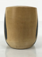 Japanese Wooden Kokeshi Doll Vtg Figurine Daruma Prayer Brown Black Pass KF803