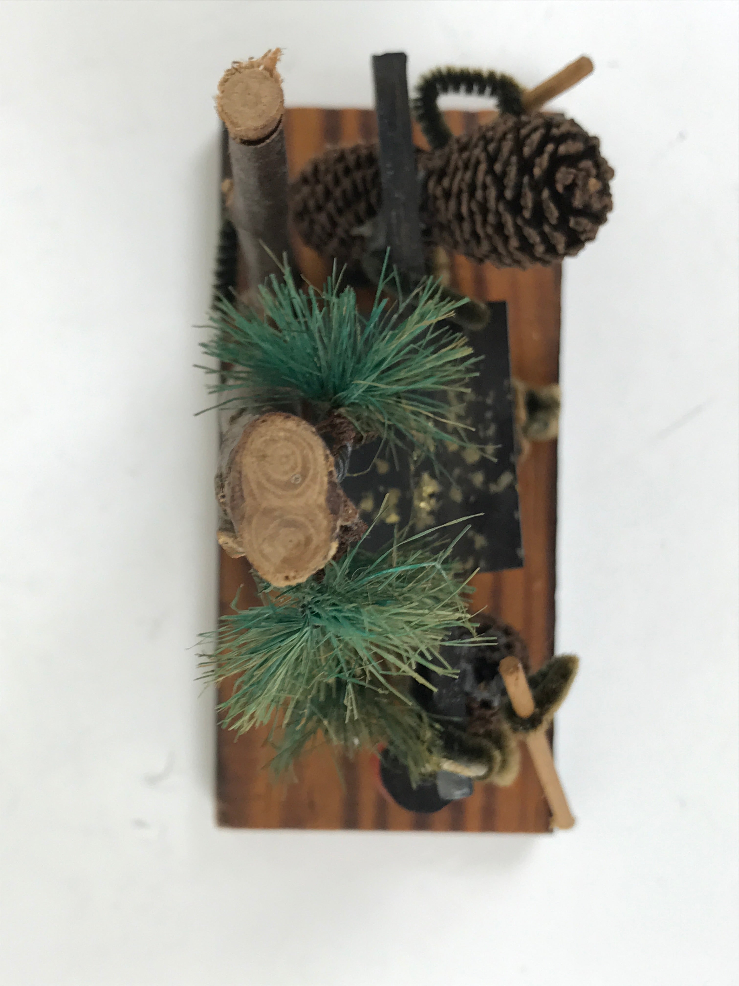 Japanese Wooden Kokeshi Doll Vtg Figurine Monkey Litter Palanquin Brown KF760