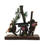 Japanese Wooden Kokeshi Doll Vtg Figurine Monkey Litter Palanquin Brown KF760