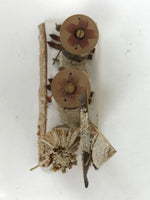 Japanese Wooden Kokeshi Doll Vtg Figurine Skiing Snow Hut Winter Brown KF760