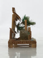 Japanese Wooden Kokeshi Doll Vtg Figurine Taga Taisha Old Couple Brown KF759