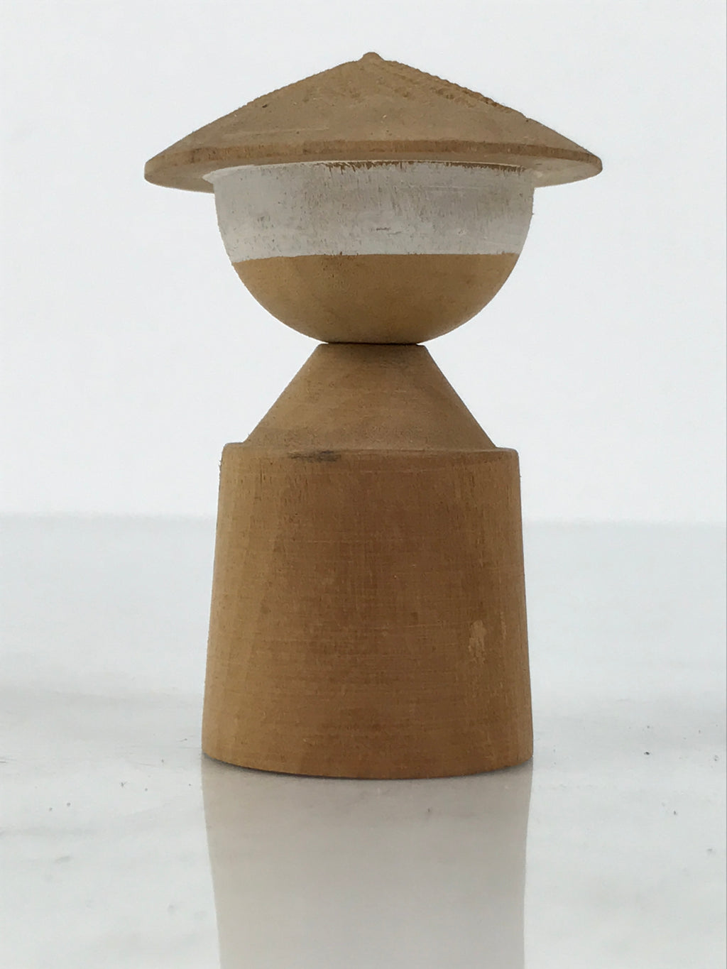 Japanese Wooden Kokeshi Doll Vtg Figurine Wobbly Head Hat Kyoto Pagoda KF815