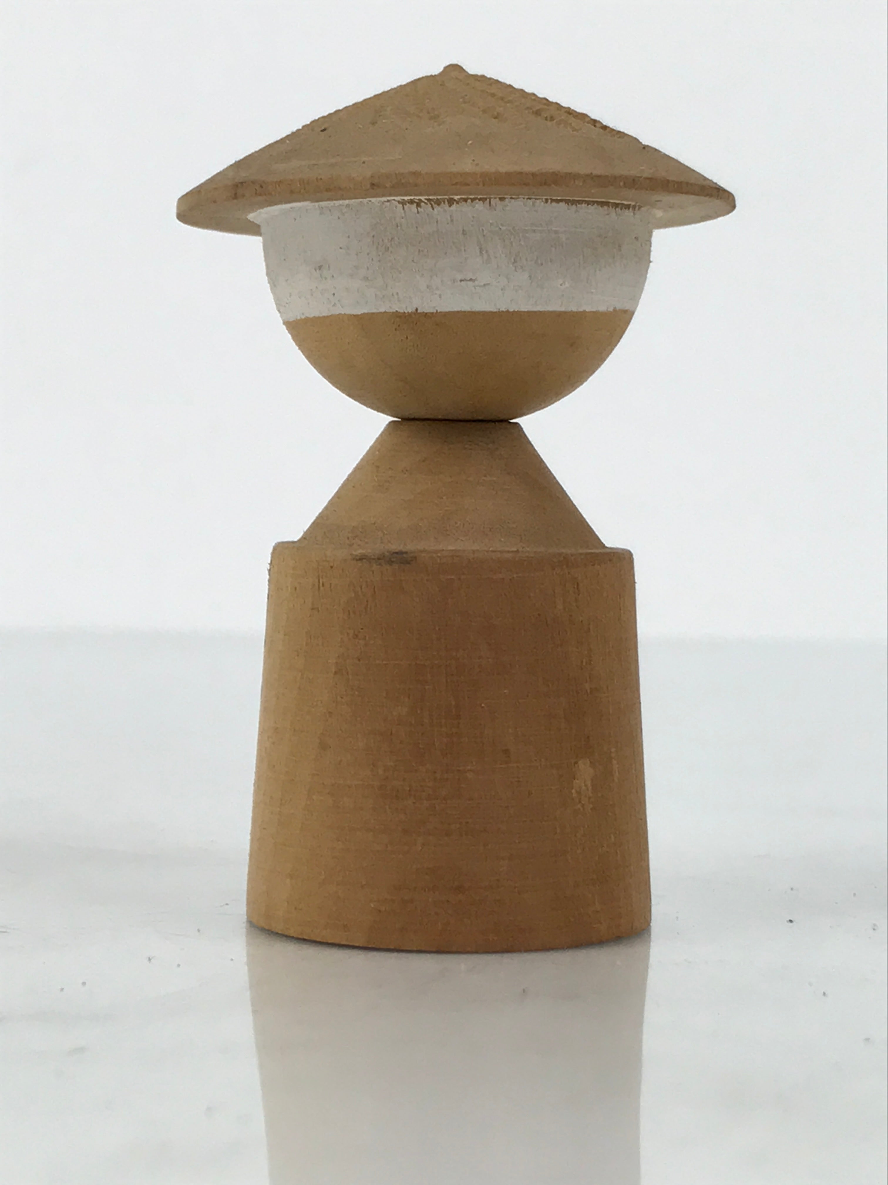 Japanese Wooden Kokeshi Doll Vtg Figurine Wobbly Head Hat Kyoto Pagoda KF815