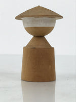 Japanese Wooden Kokeshi Doll Vtg Figurine Wobbly Head Hat Kyoto Pagoda KF815