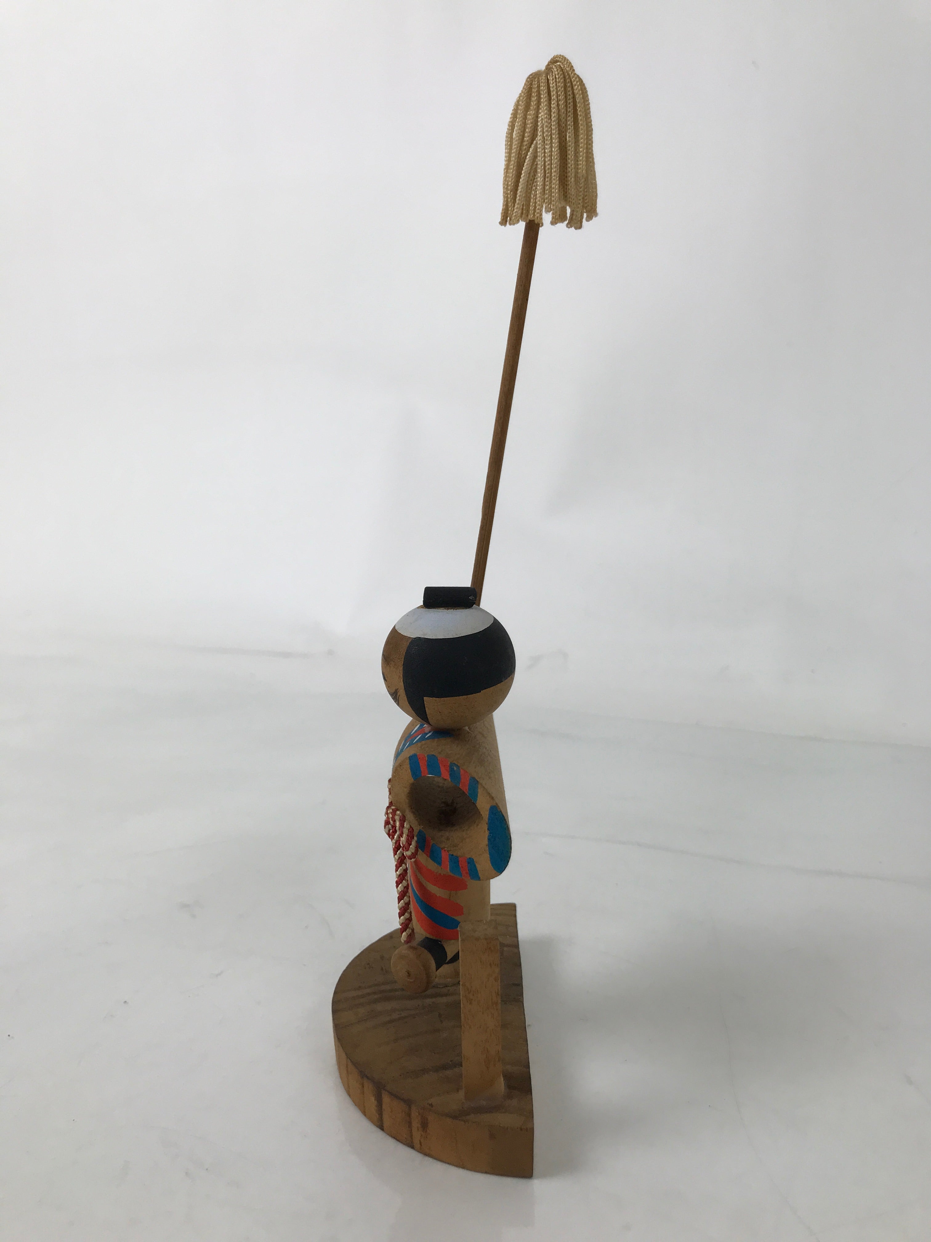 Japanese Wooden Kokeshi Doll Vtg Hakone Souvenir Samurai Servant KF733