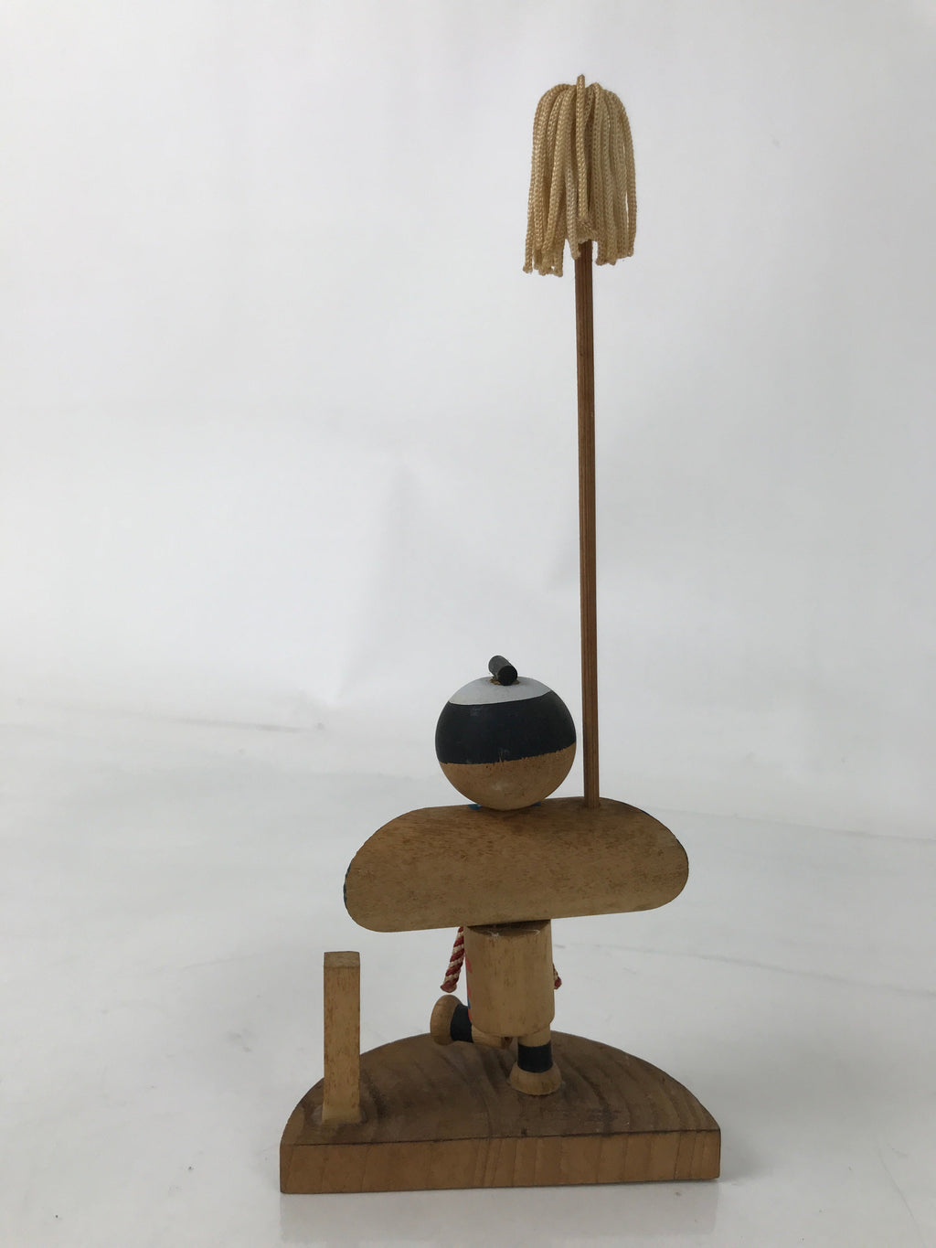 Japanese Wooden Kokeshi Doll Vtg Hakone Souvenir Samurai Servant KF733