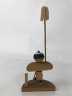 Japanese Wooden Kokeshi Doll Vtg Hakone Souvenir Samurai Servant KF733