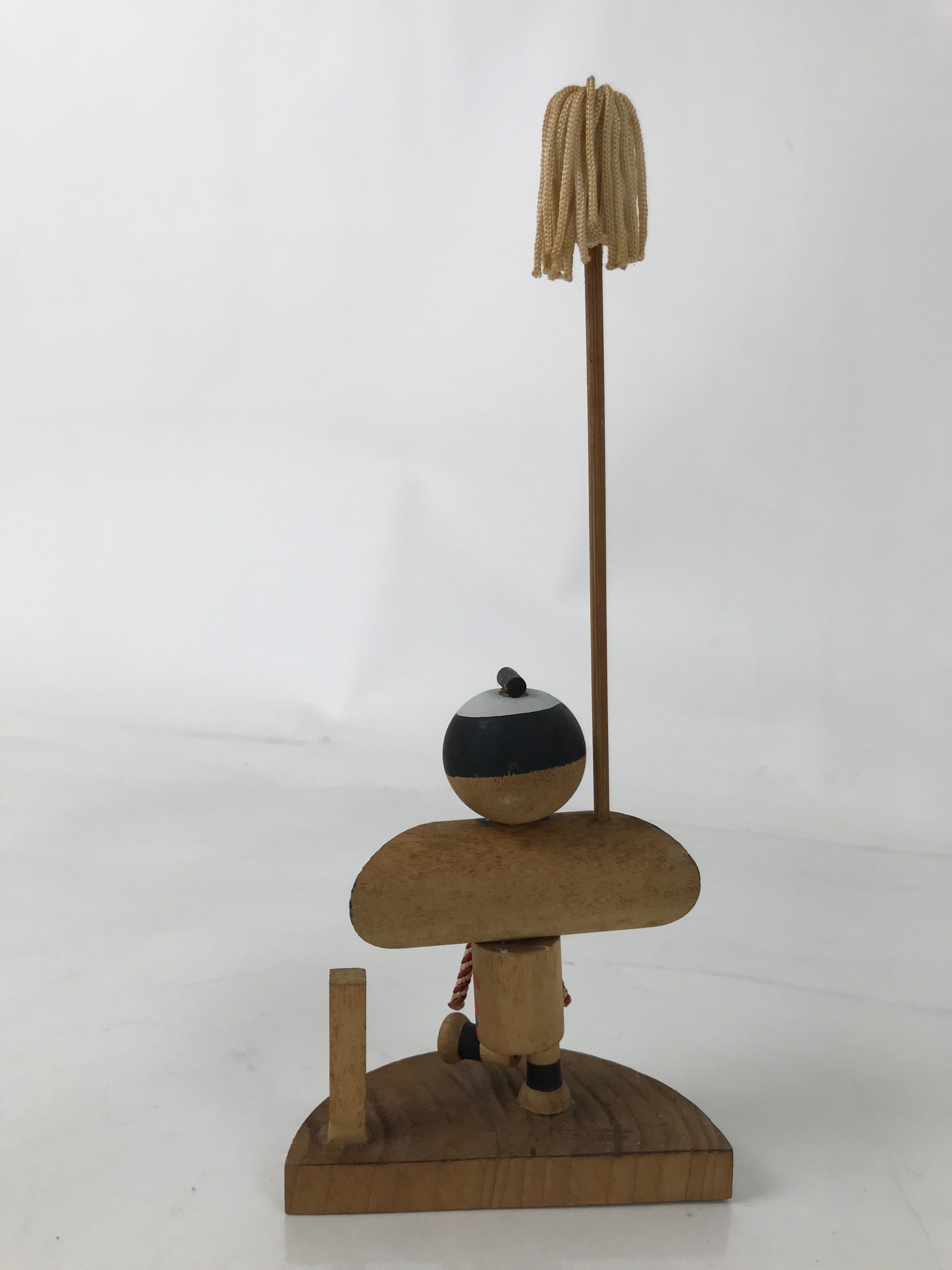 Japanese Wooden Kokeshi Doll Vtg Hakone Souvenir Samurai Servant KF733