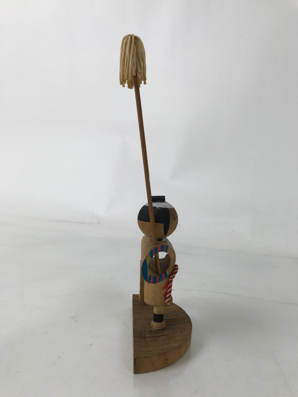 Japanese Wooden Kokeshi Doll Vtg Hakone Souvenir Samurai Servant KF733