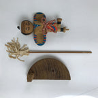 Japanese Wooden Kokeshi Doll Vtg Hakone Souvenir Samurai Servant KF733